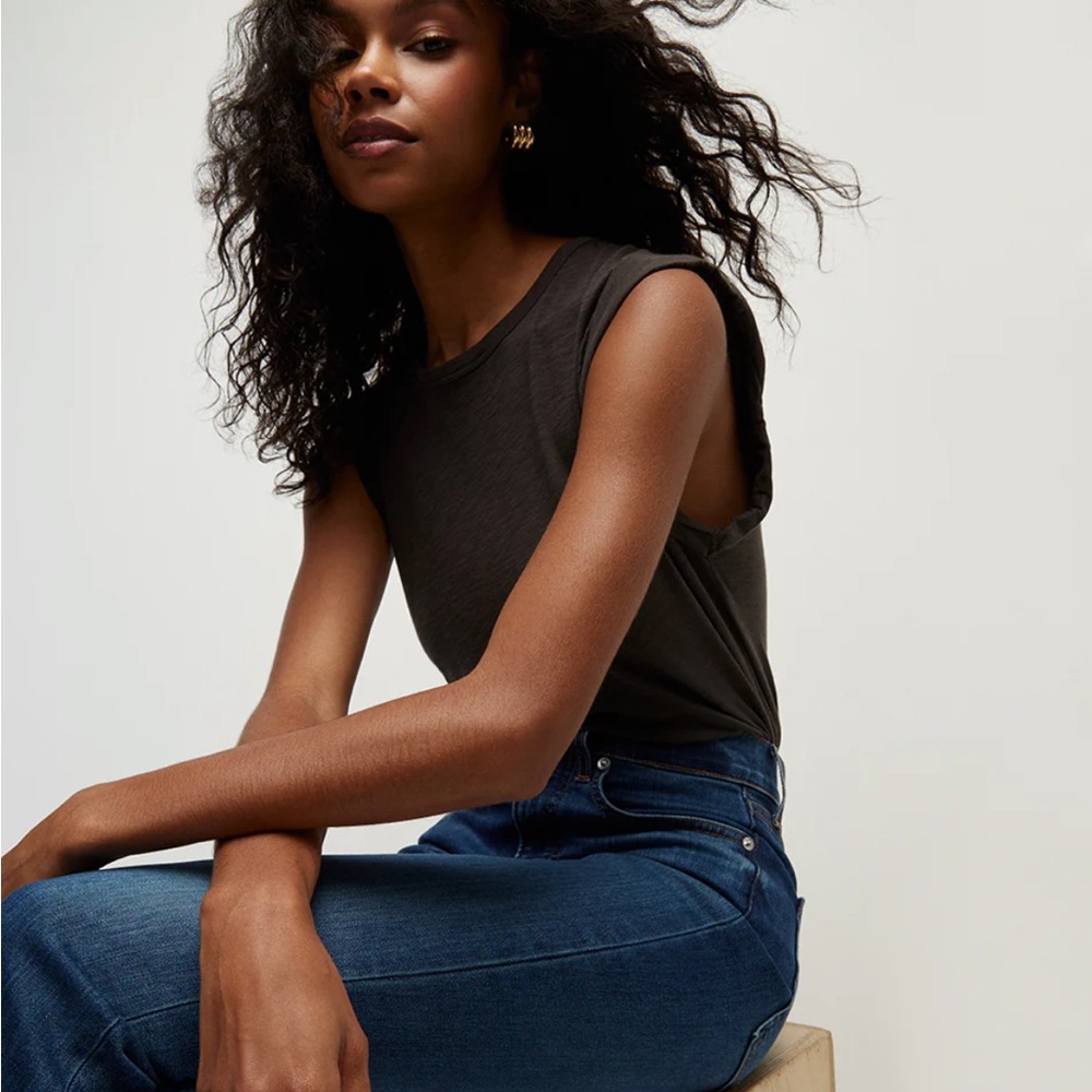 Veronica Beard Dree Charcoal Sleeveless Muscle Tee